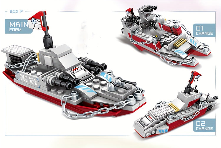 884pcs Army Marine Cruiser Warship Building Blocks Aircraft Holiday Gifts Thanksgiving, Halloween, Christmas Weapons Boat Building Blocks Ur