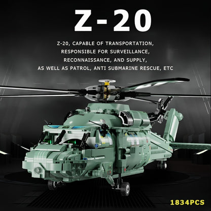 1834pcs Military Helicopter Building Blocks - Assemble Your Own Armed Aircraft for Fun and Learning