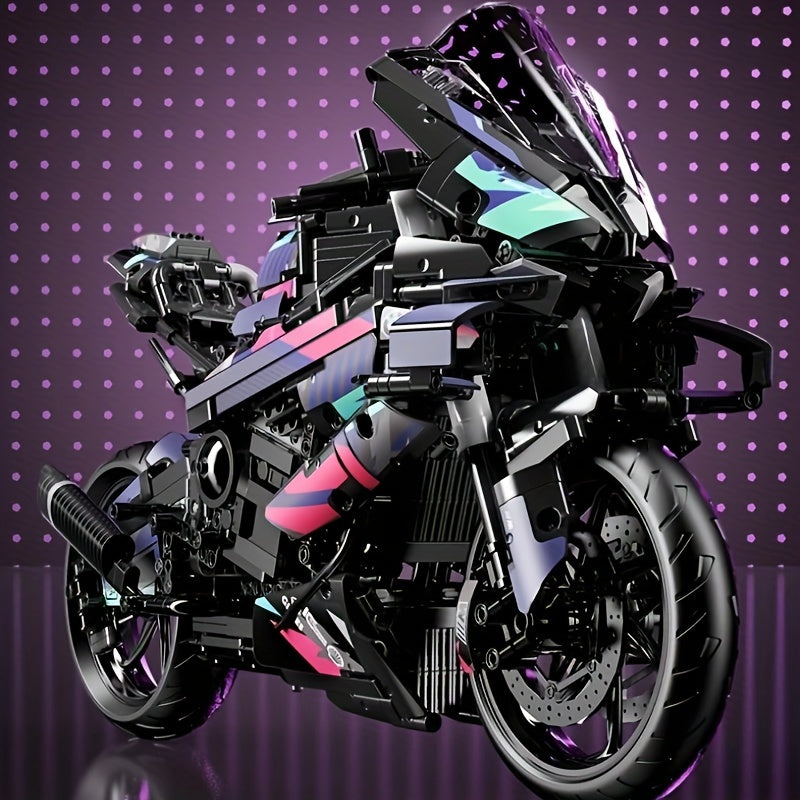 1920pcs Speed Technical Cyberpunk Motorcycle Building Blocks, Super Speed Racing Car 42130 Model, Vehicle Bricks, Halloween Christmas Gifts,