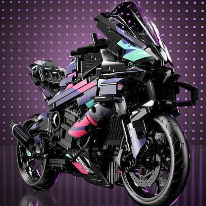 1920pcs Speed Technical Cyberpunk Motorcycle Building Blocks, Super Speed Racing Car 42130 Model, Vehicle Bricks, Halloween Christmas Gifts,