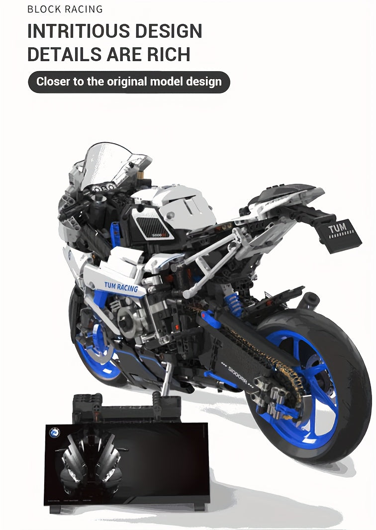 1988-Piece Heavy Motorcycle Building Blocks Set - Classic Simulation Model, Durable Abs Construction, Perfect For Collectors & Hobbyists Age