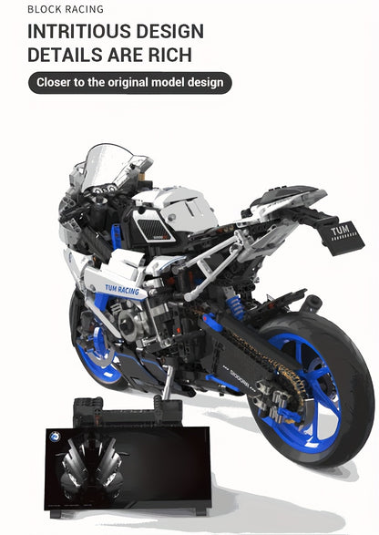 1988-Piece Heavy Motorcycle Building Blocks Set - Classic Simulation Model, Durable Abs Construction, Perfect For Collectors & Hobbyists Age