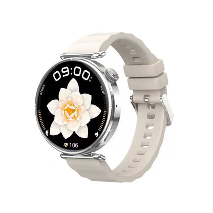 【#A2】Women's Luxury Round Screen Smart Watch, Multi-Function Health & Fitness Tracker, Silicone Strap Versatile Wristwatch