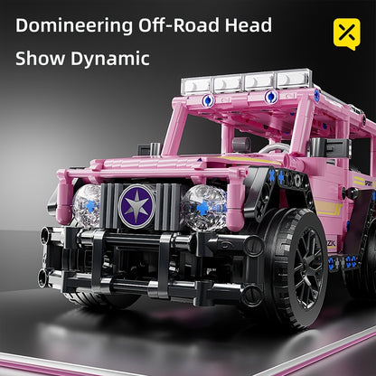 New Generation 485pcs New Pink Car 3D Model Toy Car Building Blocks, Car Assembly Racing Car Building Blocks Toys, Gifts For Kids Adults, Ha