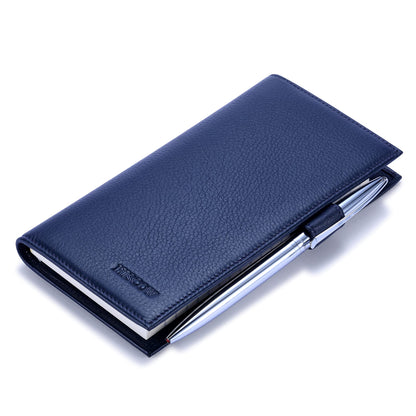 HOTHISCOW Leather Checkbook Cover for Duplicate Checks with Pen Holder | Full grain cowhide, personal check book & register pockets, removable vinyl divider, durable stitching, gifts for women men