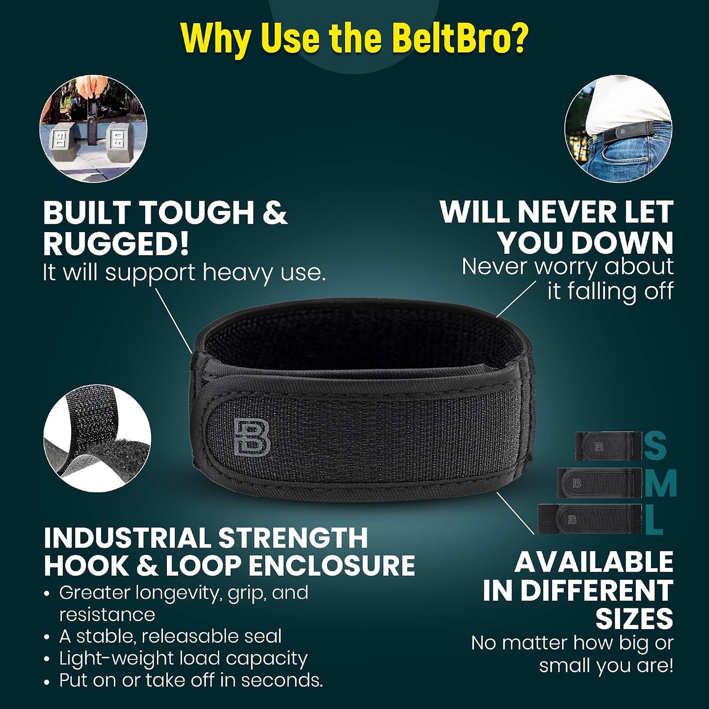 HOTBeltBro Titan No Buckle Elastic Belt For Men — Fits 1.5 Inch Belt Loops, Comfortable and Easy To Use