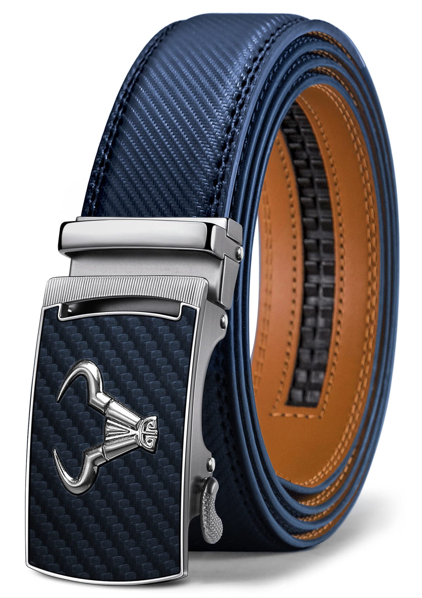 HOTBULLIANT Men's Belt,Brand Ratchet Belt Of Genuine Leather For Gift Men Dress,Size Customized