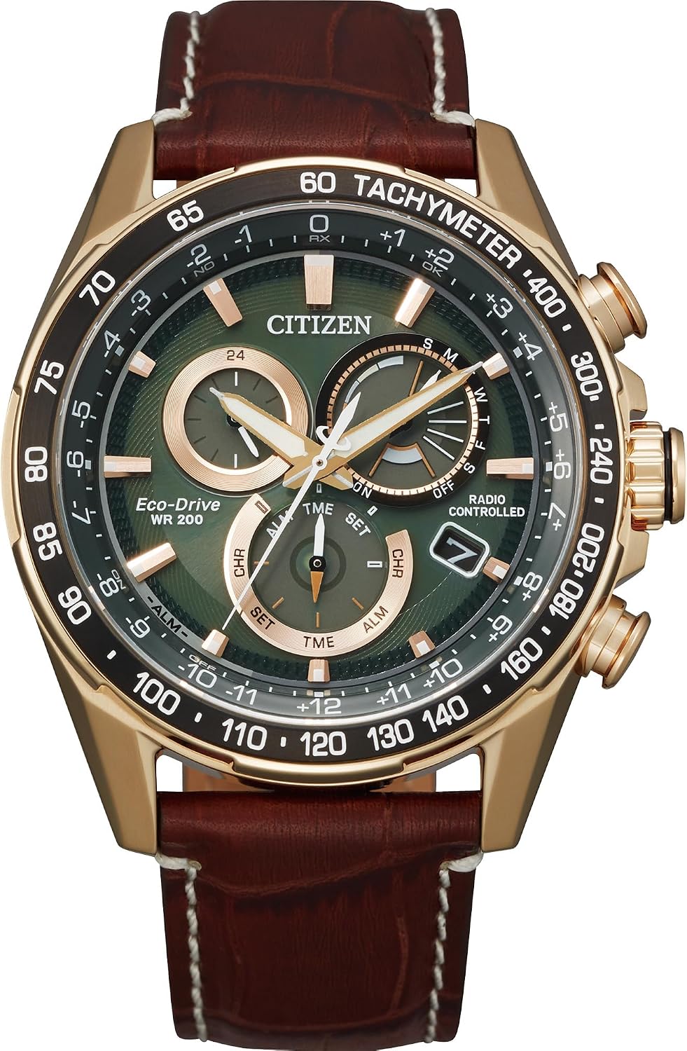 HOTCitizen Men's Eco-Drive Sport Luxury PCAT Chronograph Watch