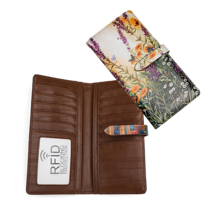HOTSlim Wallets for Women Credit Card Holder RFID Bifold Clutch Long Ladies Billfold Wallets with Zipper Coin Pocket ID Window Fireworks