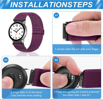 HOTCompatible with 16mm 18mm 19mm 20mm 22mm 24mm Watch Bands Quick Release Replacement Wristband,Adjustable Stretchy Nylon Solo Loop Straps Fabric Braided Sport Elastic Bands for Men Women