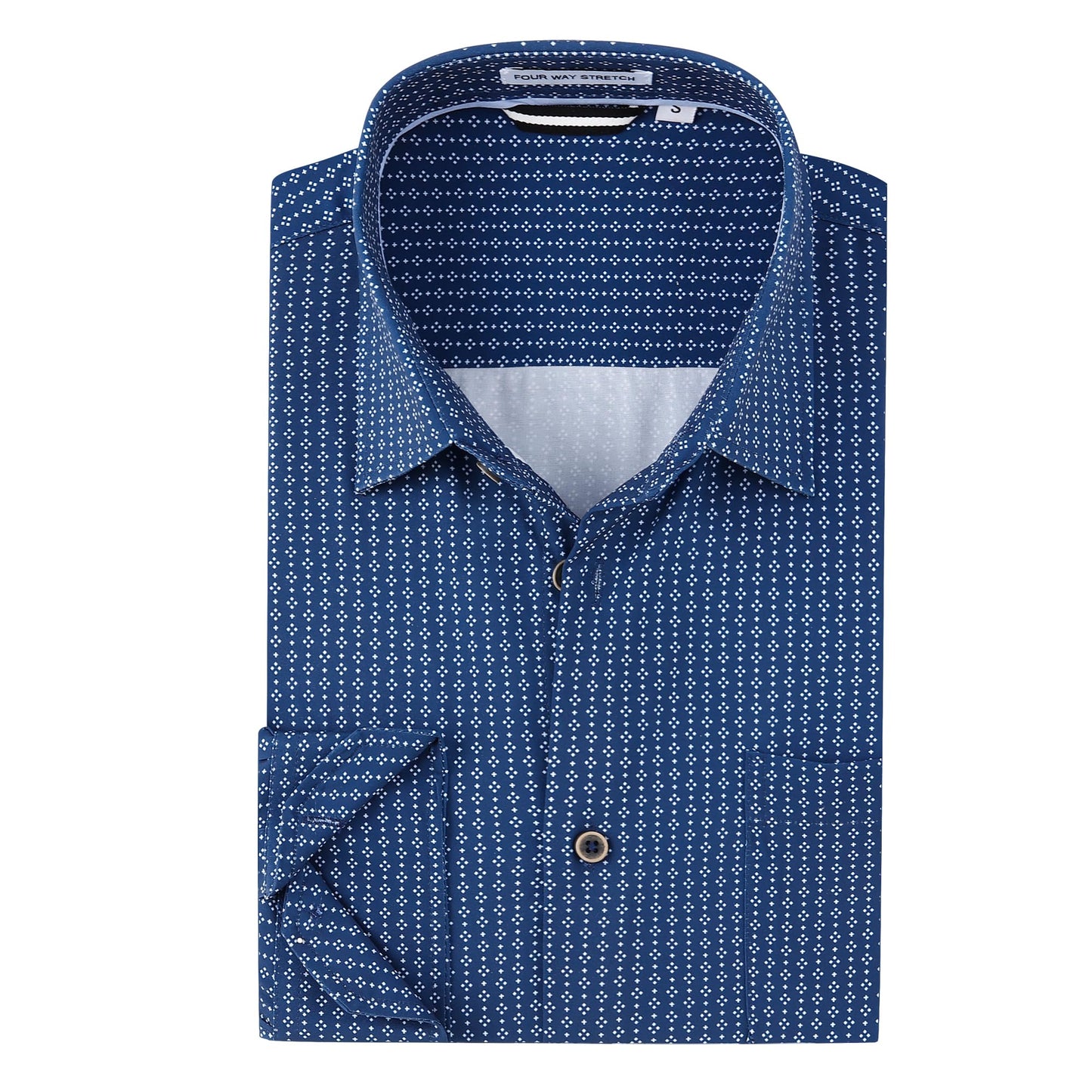 HOTAlex Vando Mens Printed Dress Shirts Regular Fit Casual Button Down Shirt | Wrinkle resistant, Machine washable, Contrast on inner collar & cuff, True-to-size cut, Business & Daily, Easy outfit pairing