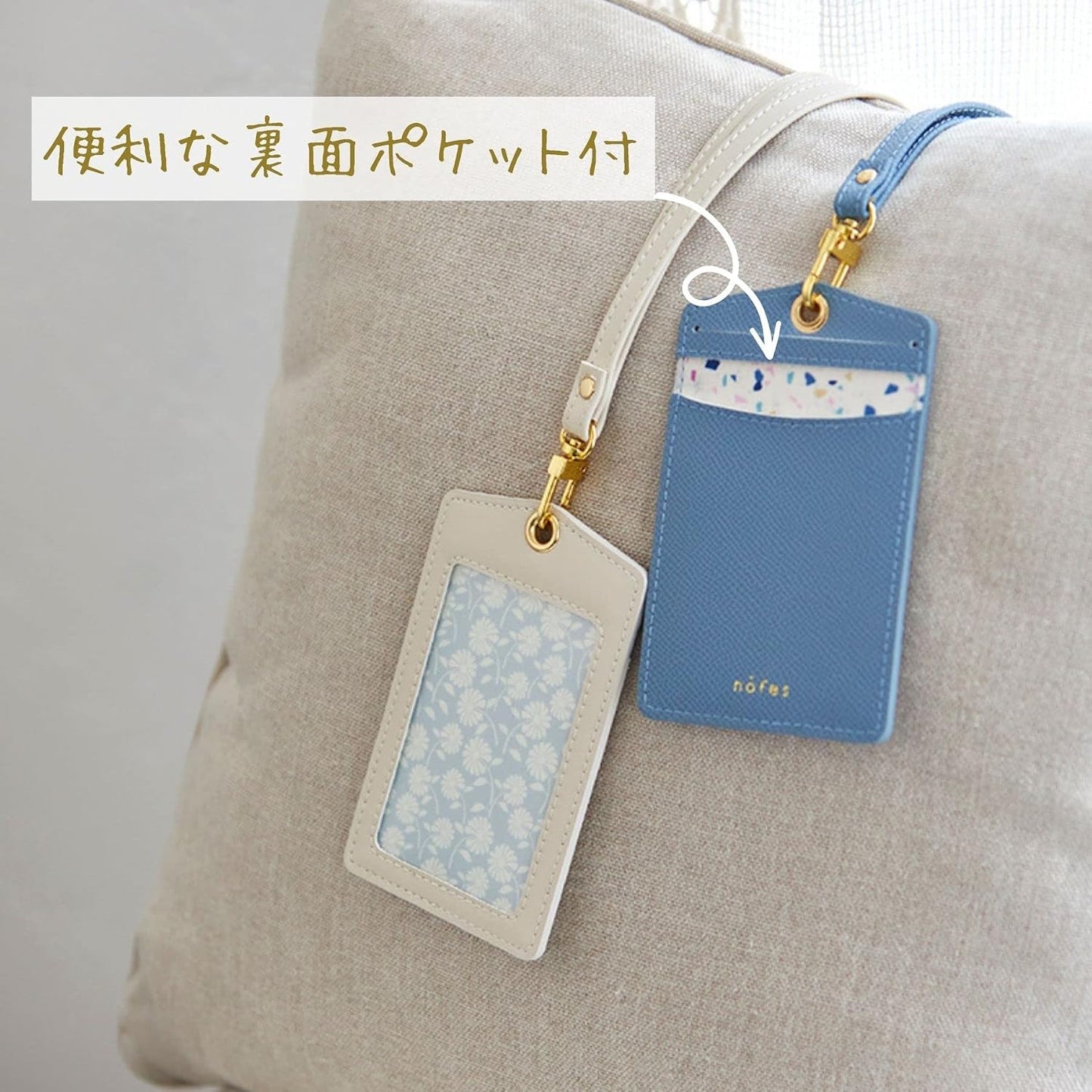 HOTRaymay Fujii GLP1115A Nofes ID Case, ID Card Holder, Vertical Type, Smoky Blue