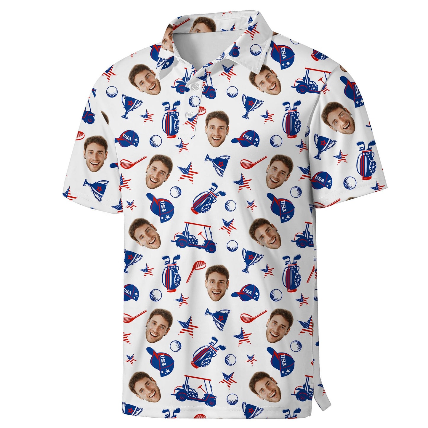 HOTGolf Polo Shirts for Men Funny Print Quick Dry Short Sleeve Performance Golf Shirts Moisture Wicking Polo Shirts
