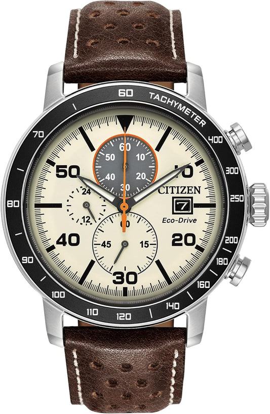 HOTCitizen Men's Eco-Drive Weekender Brycen Chronograph Watch in Stainless Steel