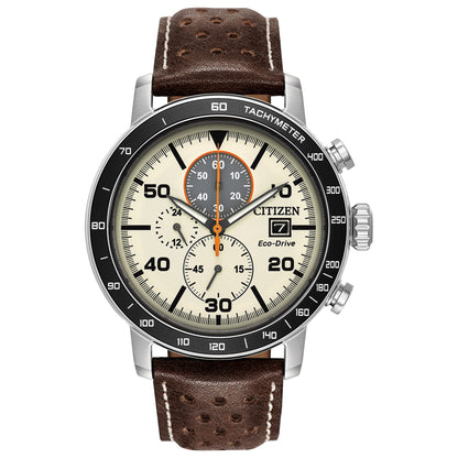 HOTCitizen Men's Eco-Drive Weekender Brycen Chronograph Watch in Stainless Steel