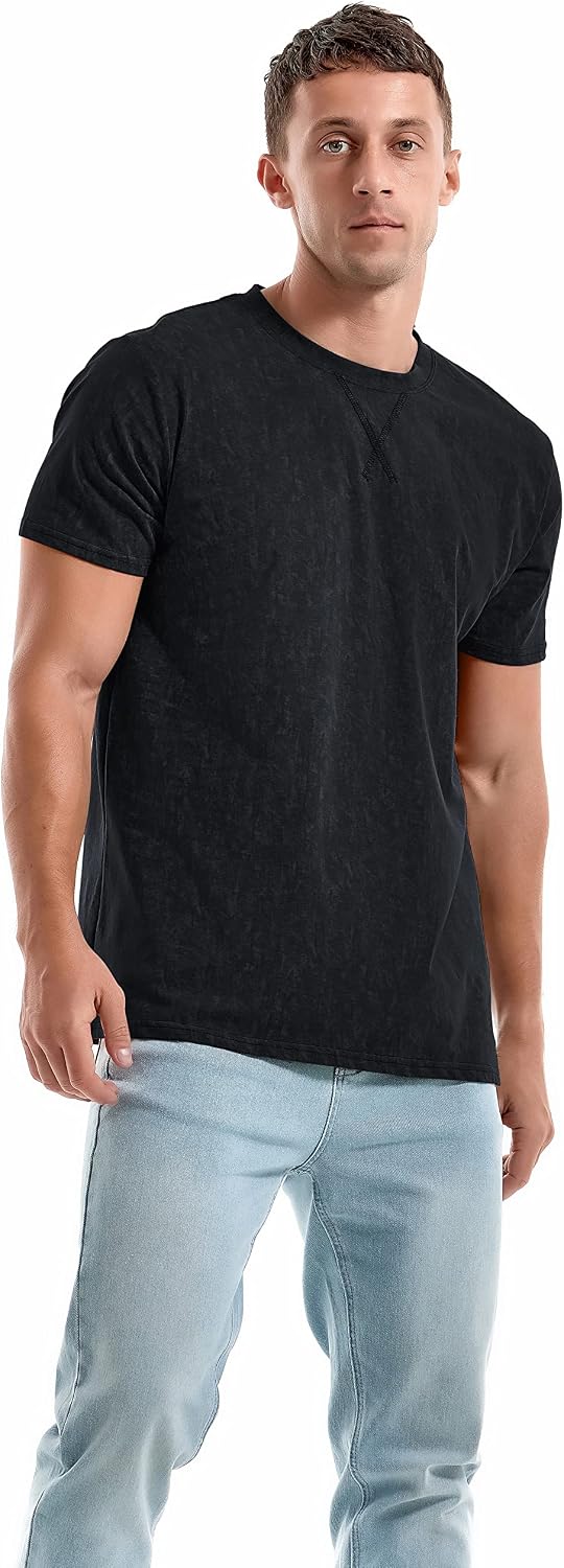 HOTKLIEGOU Men's T-Shirts - Premium Cotton Crew Neck Tees S - 4XL