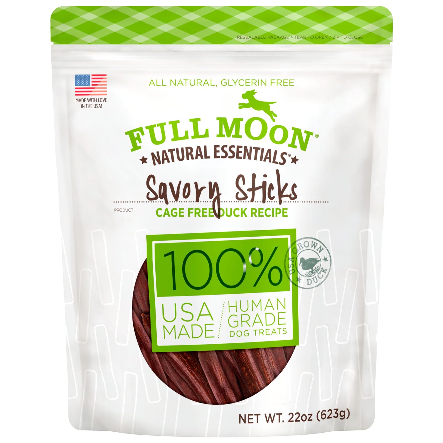 HOTFull Moon All Natural Human Grade Dog Treats, Essential Beef Savory Sticks, 22 Ounce, 1.375 Pound (Pack of 1)