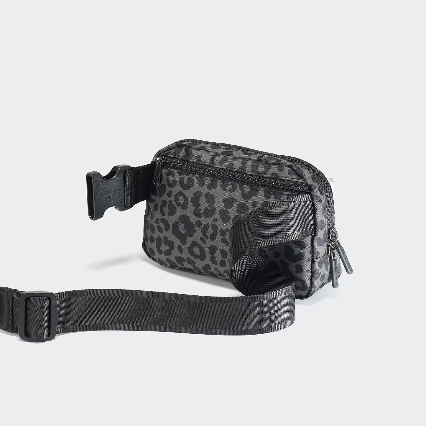 HOTPander Two Way Zipper Fanny Pack Nylon Everywhere Belt Bag for Women, Water Repellent Waist Packs, Crossbody Bags with Adjustable Strap (Grey Leopard)