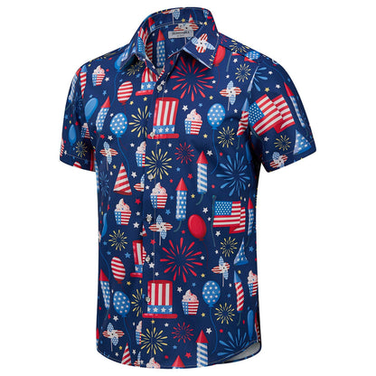 HOTJ&DHUASHA Men's Hawaiian Shirts Casual Button Down Short Sleeve Beach Tropical Aloha Shirt