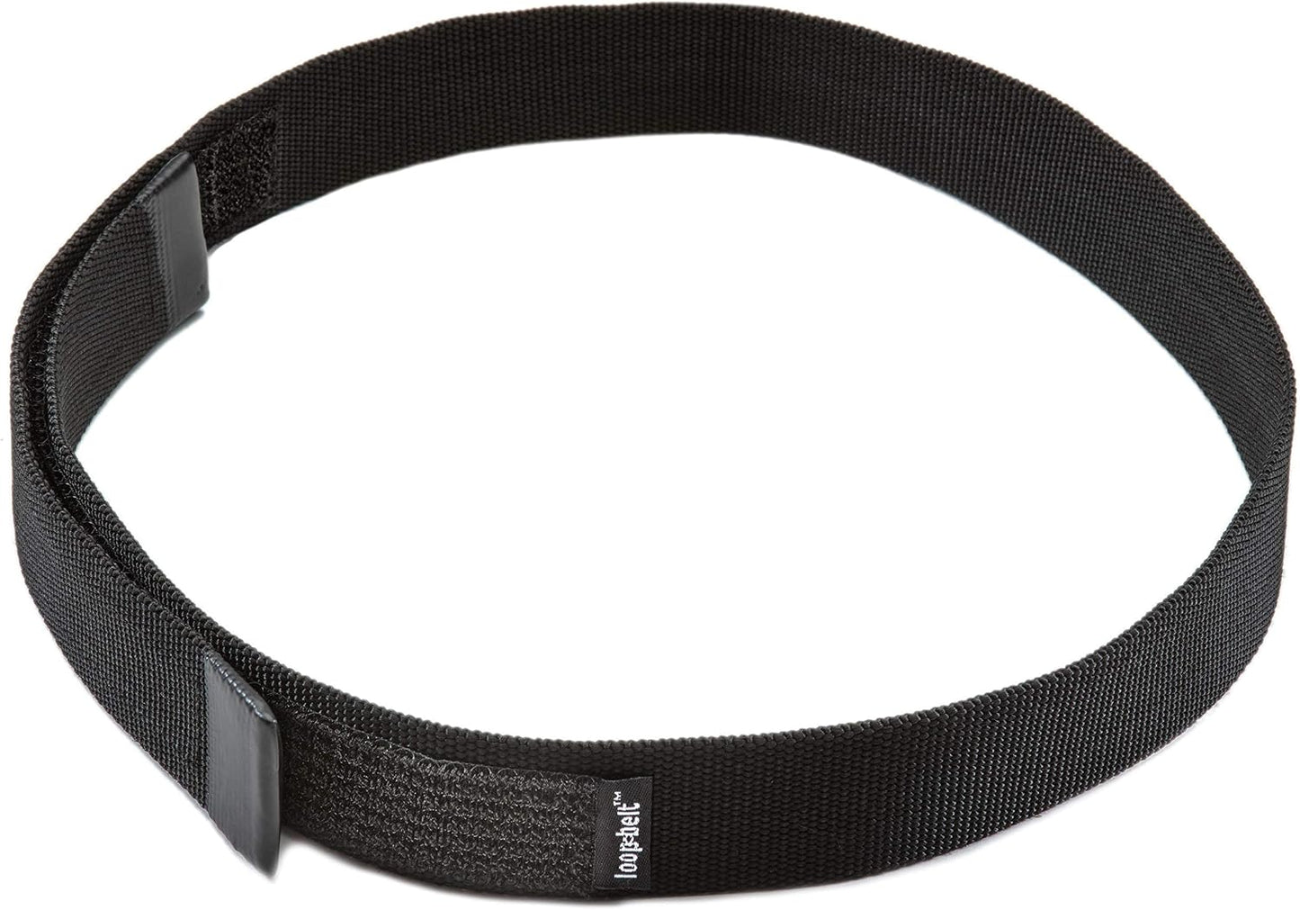 HOTLoopbelt Black No-Scratch Web Belt with Rubber Coated Tips and Advanced Hook & Loop Fasteners