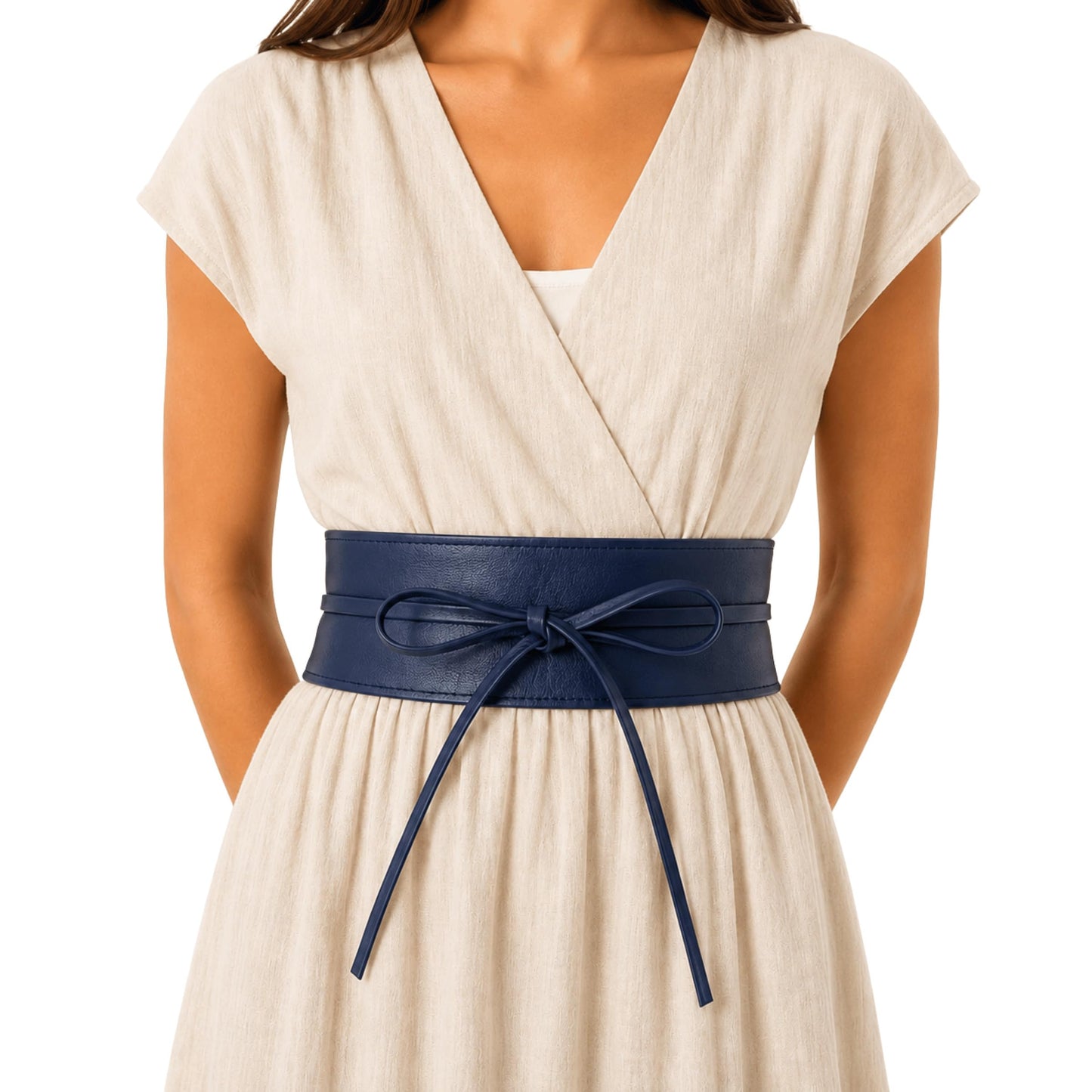 HOTFASHIONGEN - Woman Italian leather Obi belt, CASSIANE