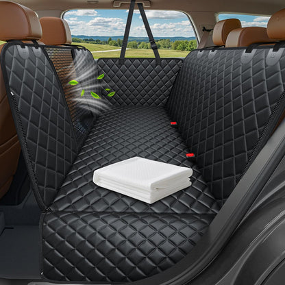 HOTURPOWER Dog Car Seat Cover for Pets 100% Waterproof Seat Cover Hammock 600D Heavy Duty Scratch Proof Nonslip Durable Soft Back Seat Covers for Cars and SUVs