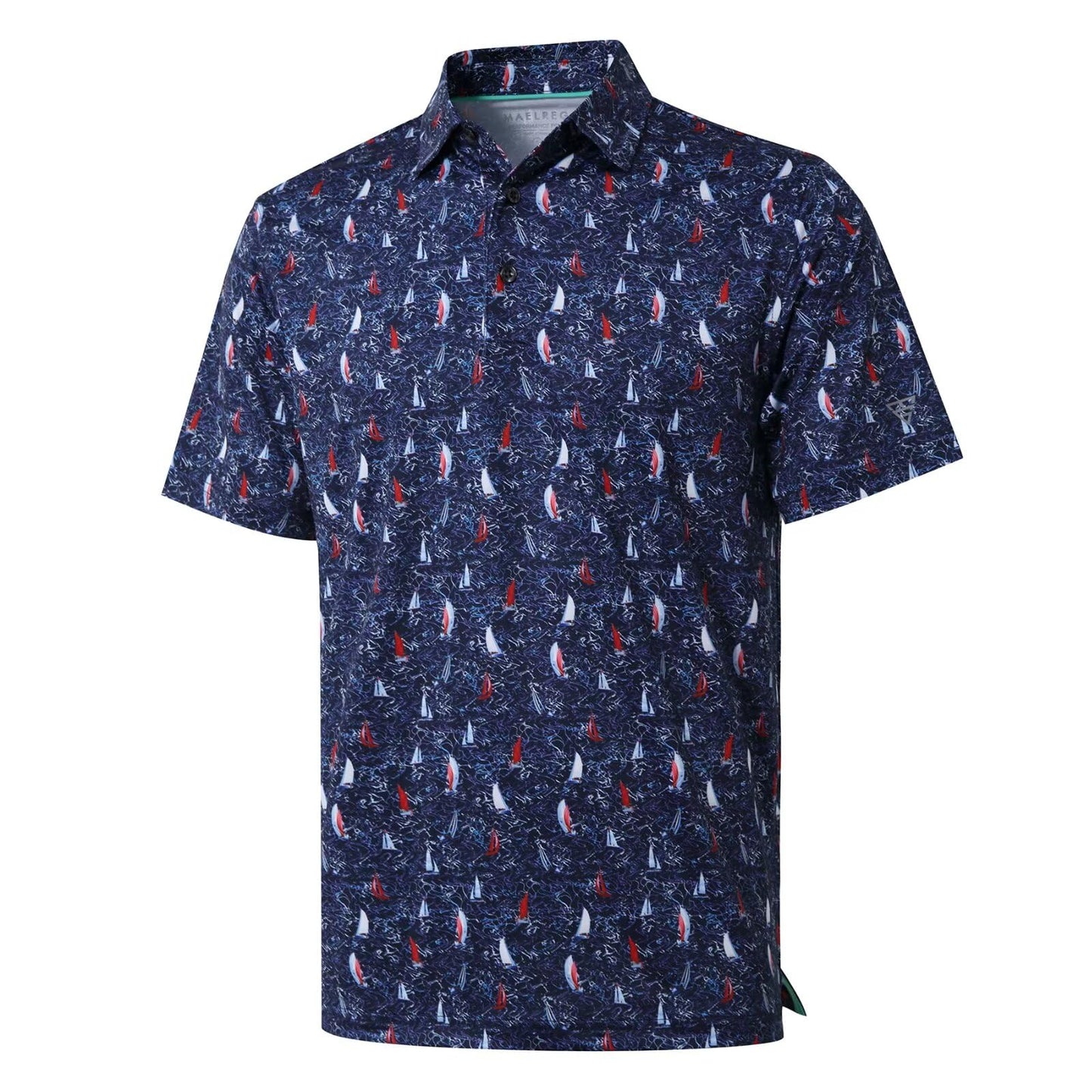HOTGolf Shirts for Men Dry Fit Short Sleeve Print Performance Moisture Wicking Polo Shirt