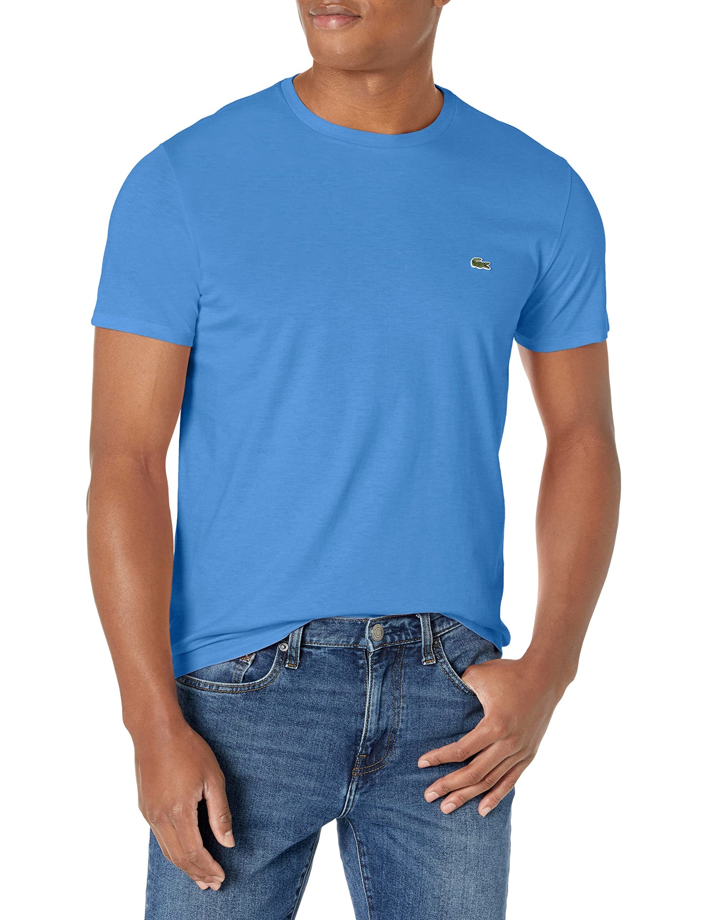 HOTLacoste Men's Short Sleeve Pima Jersey Crew Neck Tee