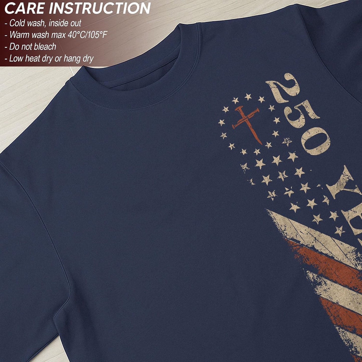 HOT250 Anniversary USA Shirt, Christian Shirts for Men | Celebrate your faith and American pride with our unique collection of cross-themed apparel and 250th anniversary shirts