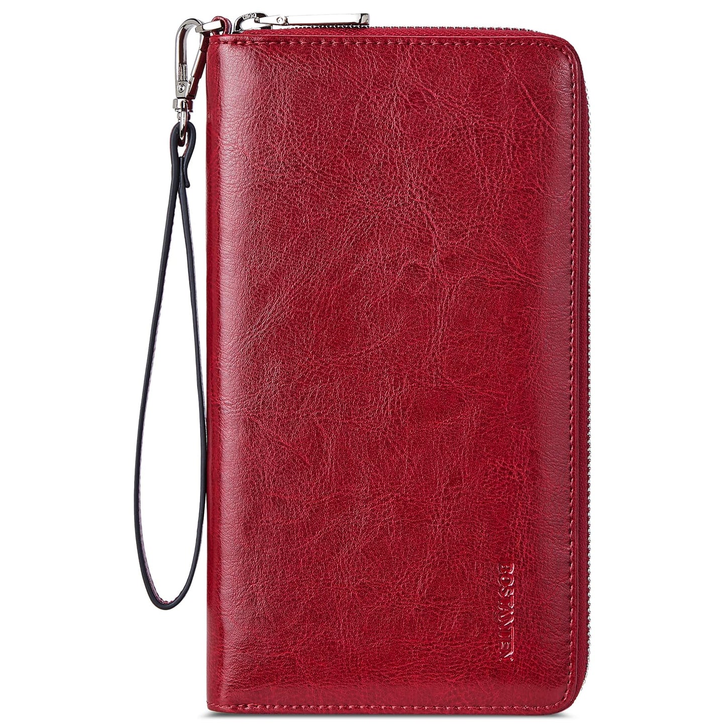 HOTBOSTANTEN Leather Wallet for Women RFID Blocking Zip Around Credit Cards Holder Phone Clutch
