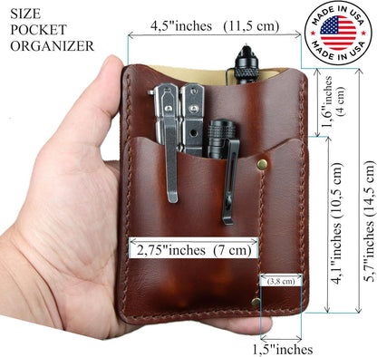 HOTEDC pouch EDC pocket organizer Leather pocket organizer PERSONALIZED, edc wallet, leather edc pouch, edc pouch leather, edc caddy, Men Leather EDC Organizer Sheath, Tactical Tool Pouch, Everyday Carry Tool HANDMADE IN USA.