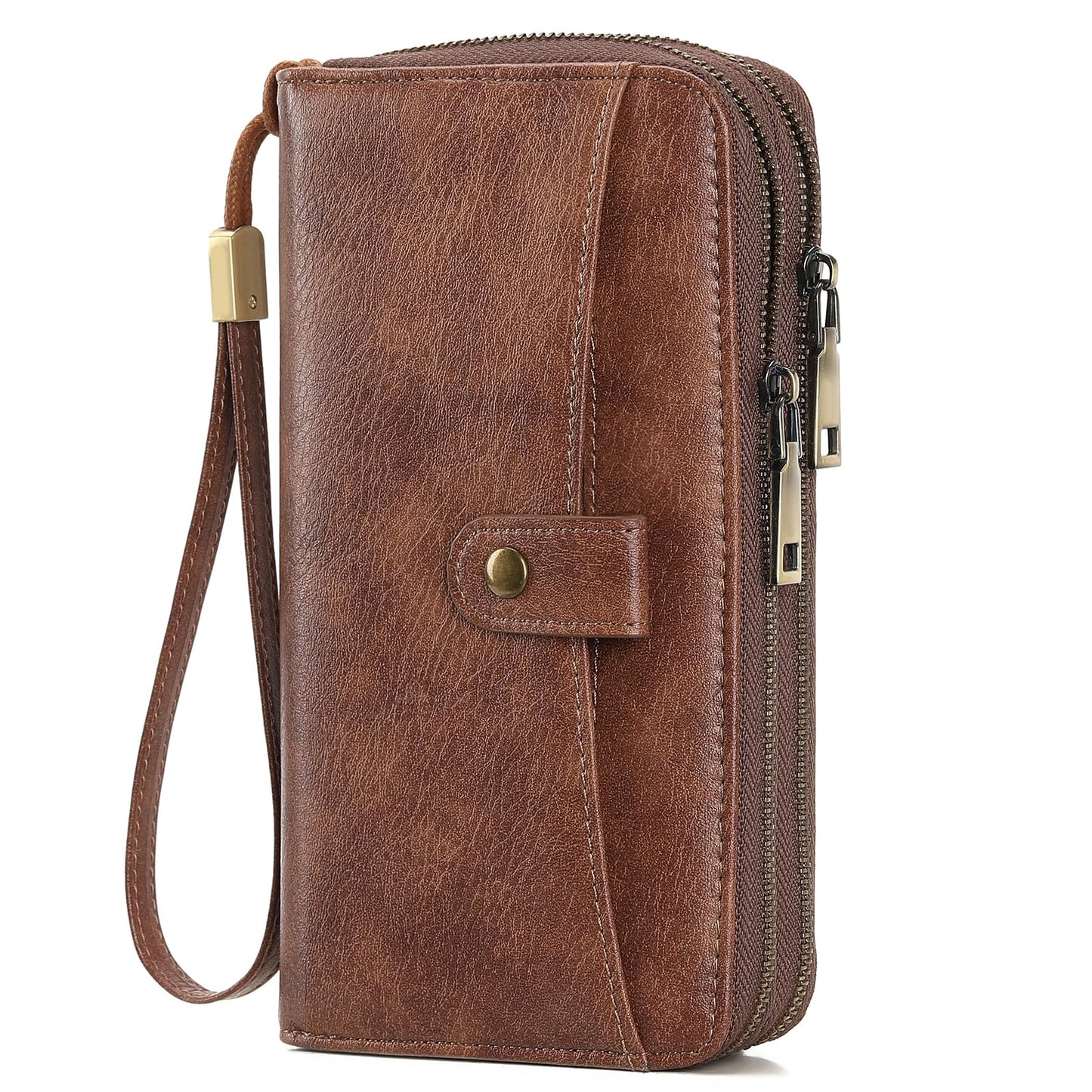 HOTGAEKEAO Wallet for Women Clutch Leather RFID Blocking Wristlet Purse Zip Around Wallets Large Capacity Credit Card Holder