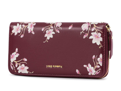 HOTPomelo Best Womens Wallet RFID Blocking Leather Multi Credit Card Large Capacity Wristlet Zip Around Long Wallets for Lady