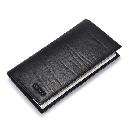 HOTHISCOW Slim Leather Checkbook Cover for Personal Checks | Full grain cowhide, transaction register & check book pockets, removable duplicate divider, durable stitching, gifts for men