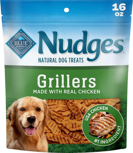 HOTBlue Buffalo Nudges Chicken Grillers Natural Dog Treats, Tender & Meaty Dog Snacks, Easy-To-Tear for Training, Made in the USA with Real Chicken, No Artificial Preservatives, 16 oz.