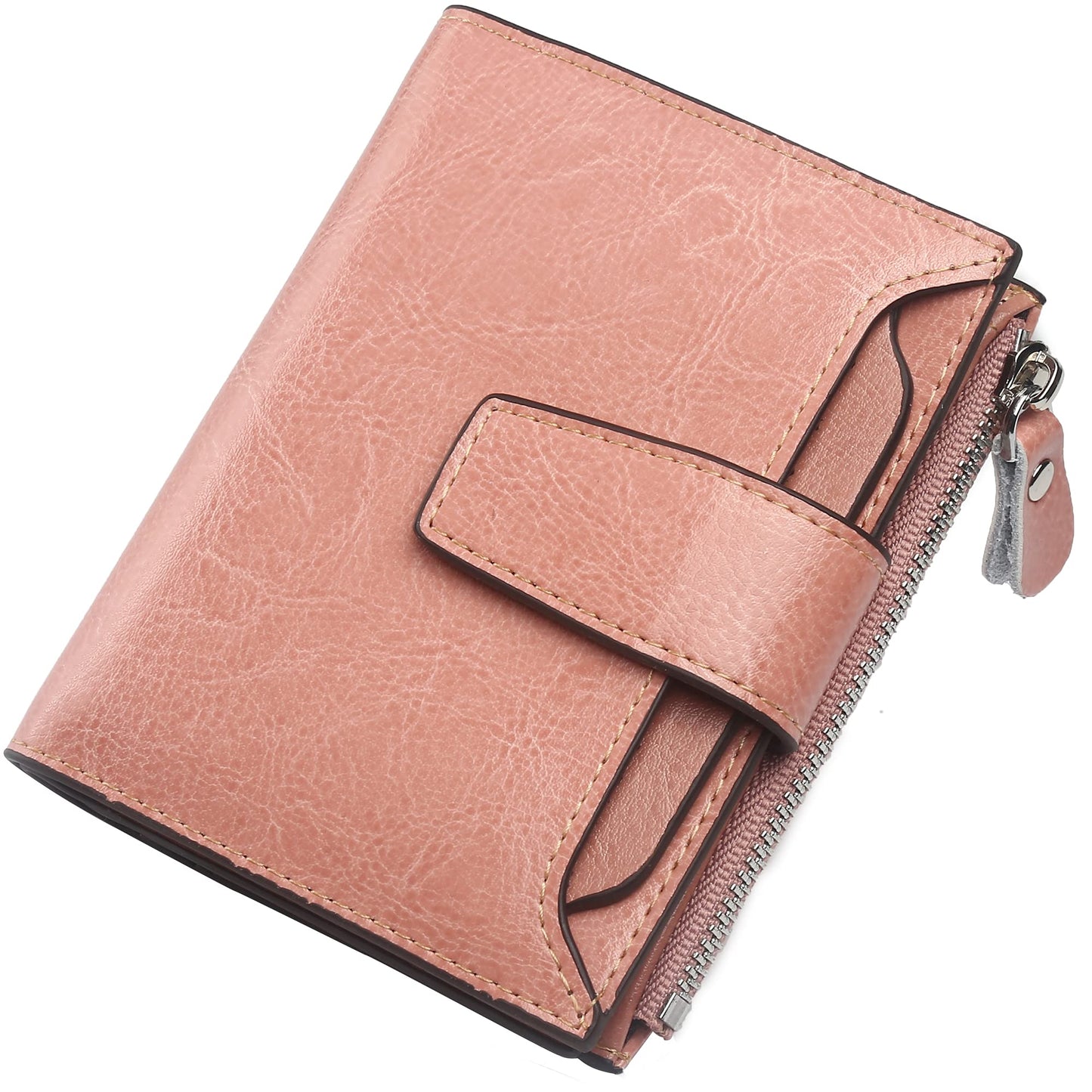 HOTLavemi Small Compact Women Wallet RFID Blocking Genuine Leather Bifold Purse with ID Windows