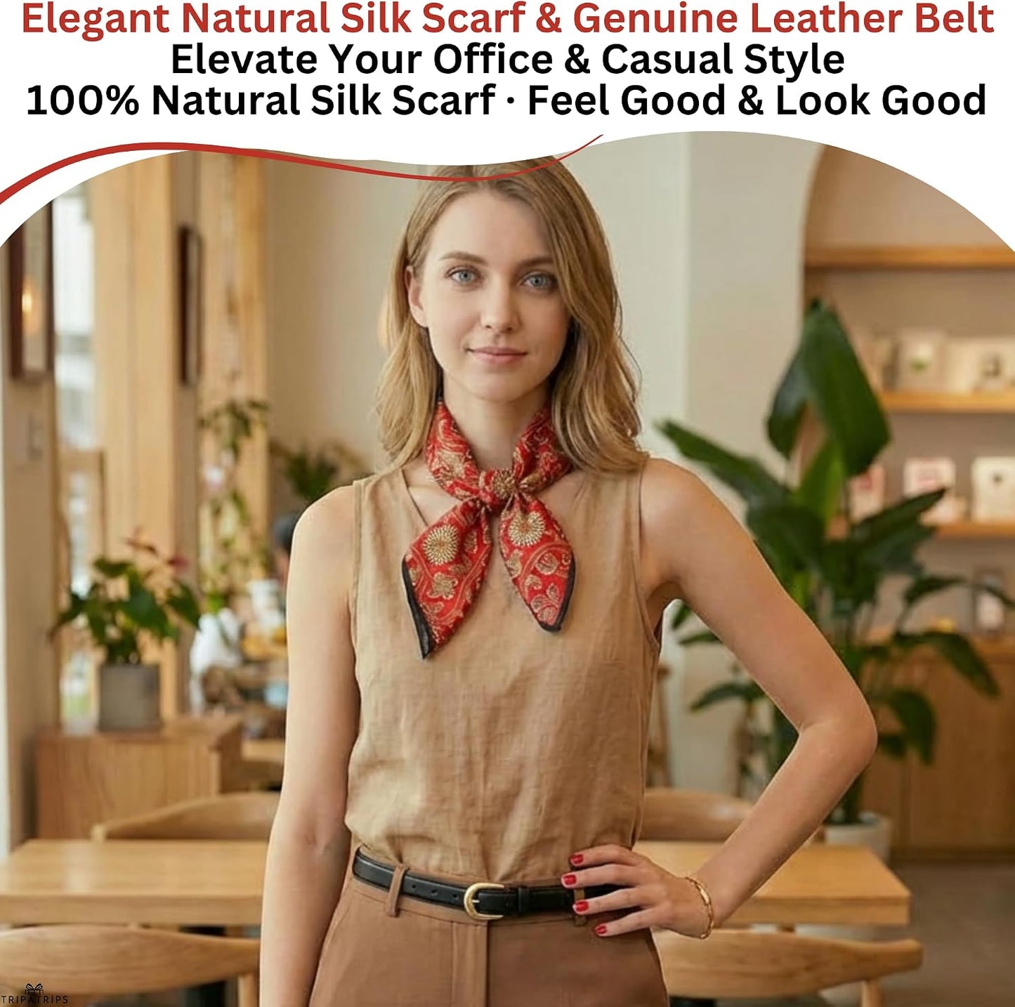 HOTGifts for Women – Birthday Gifts for Women - Luxury Gift Box with Genuine Leather Wallet & Belt, and 100% Silk Scarf for Her – Beautiful Gift for Mom, Wife, Teacher, Daughter, Sister, Female Coworker