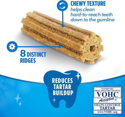 HOTDentaLife Daily Oral Care Dog Treats for Small and Medium Dogs, Chewy Dental Treat to Freshen Breath and Fight Tartar, Chicken Flavor - 40 ct. Pouch