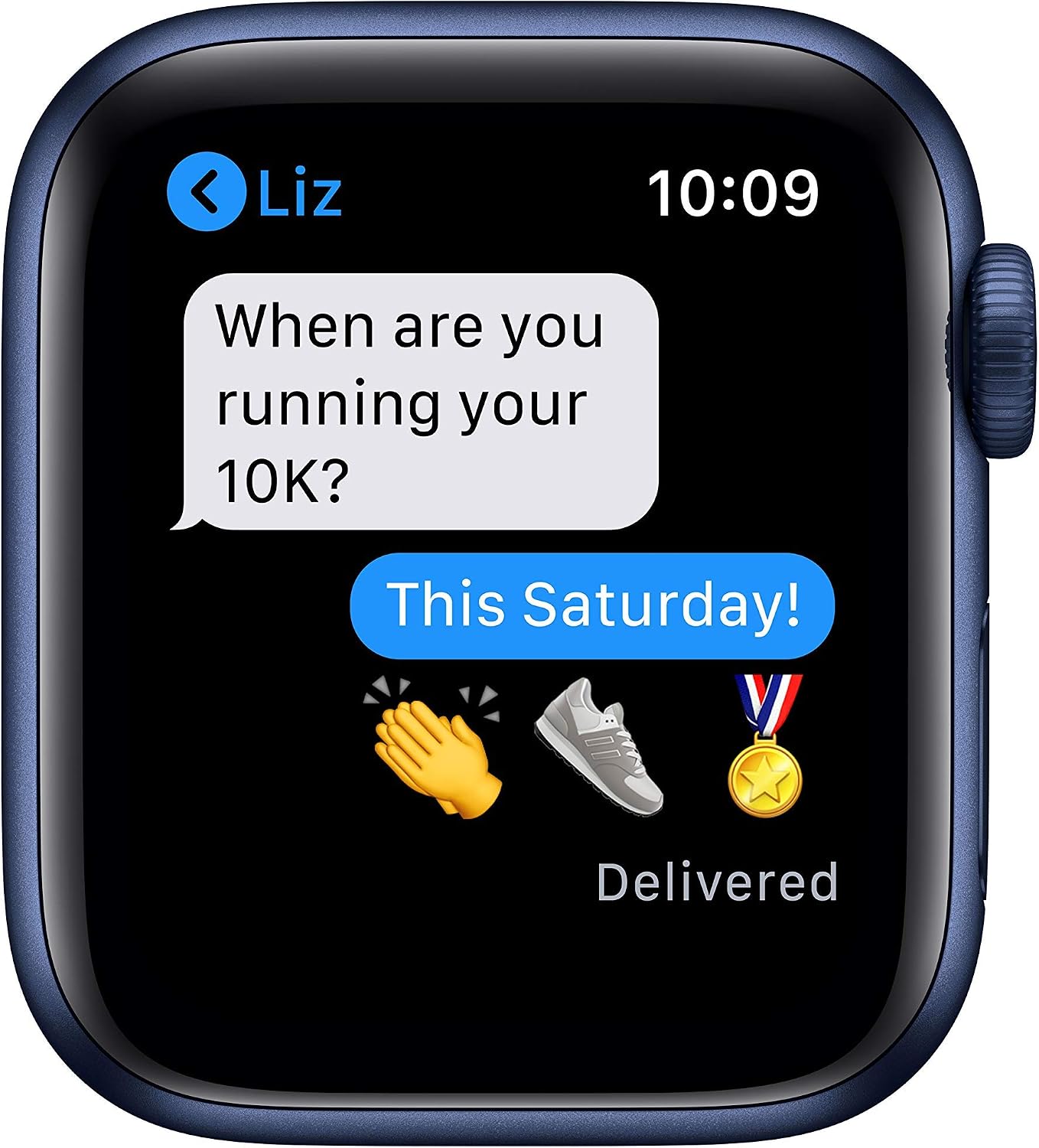 HOTApple Watch Series 6 (GPS, 40mm) - Blue Aluminum Case with Deep Navy Sport Band (Renewed)