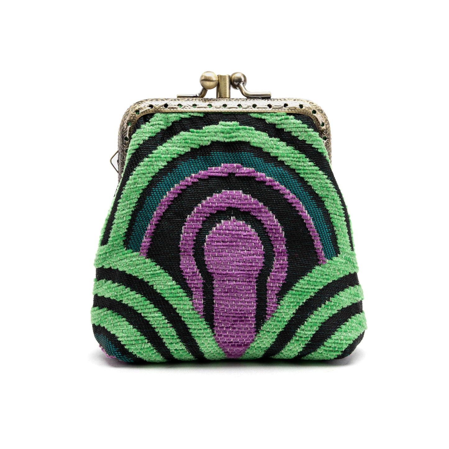 HOTCarpet Bag Double Kiss Clasp Coin Purse Pouch,Vintage Change Wallet Card Holder