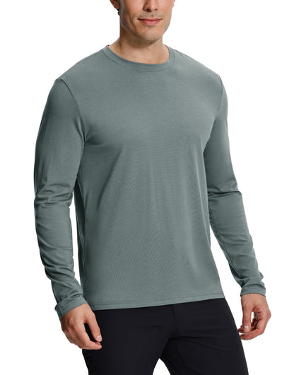 HOTPioneer Camp Mens Bamboo Shirts Ultra Soft Plain Tshirts for Men Cooling Crew Neck Casual Basic Tee Shirt Undershirt