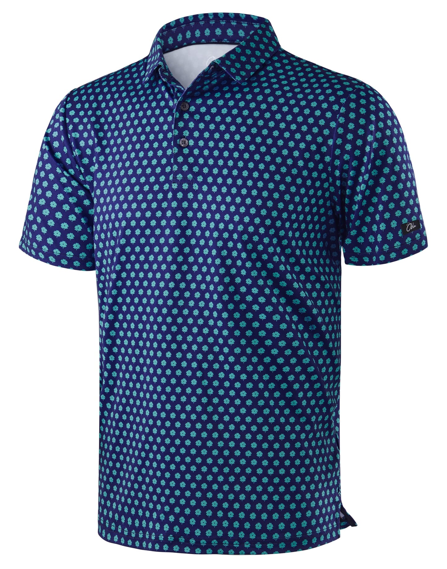 HOTObla Mens Golf Polo Shirts Short Sleeve Dry Fit Performance Moisture Wicking Casual Print Collared Golf Shirts for Men