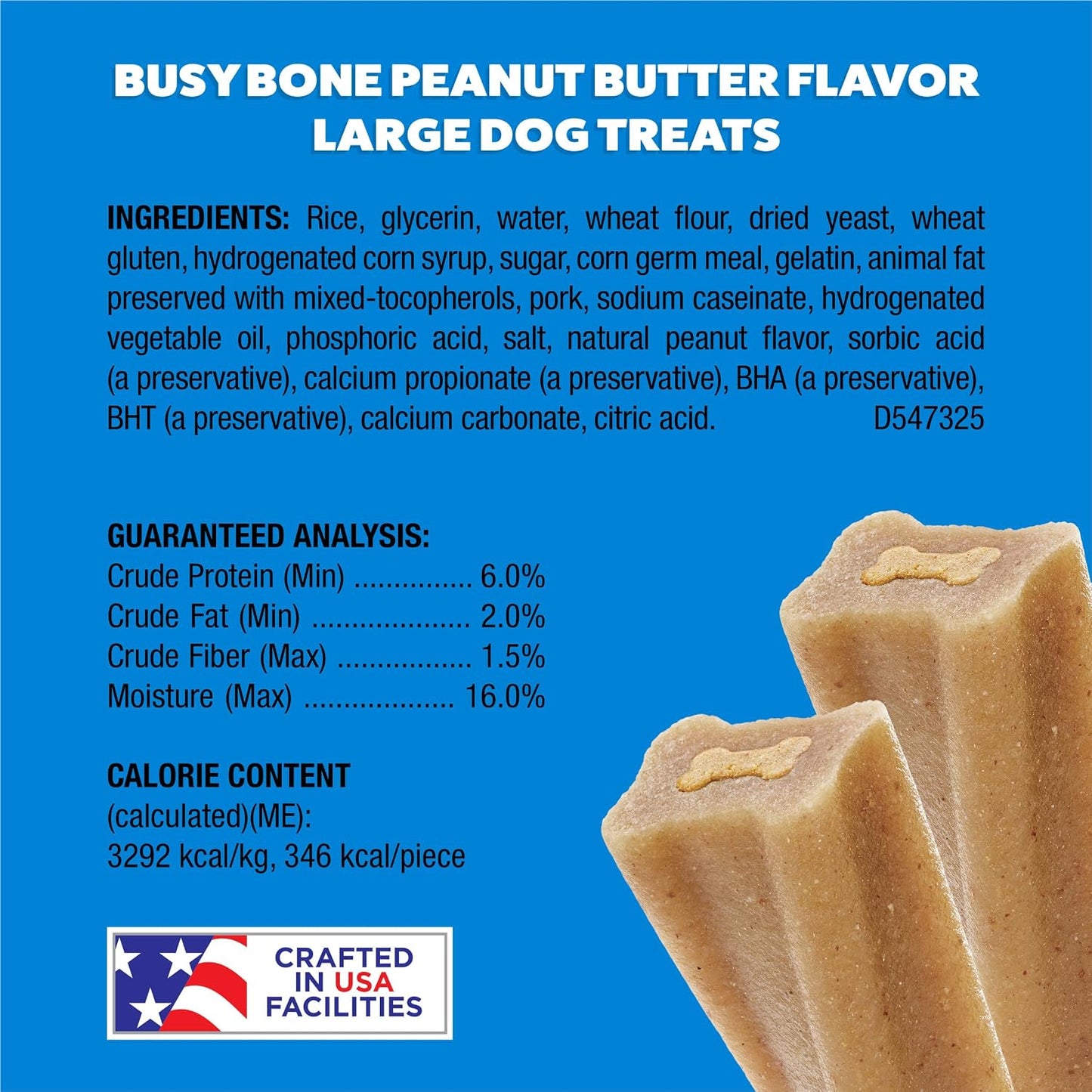 HOTPurina Busy Bone Adult Dog Chew Bone Treats, Peanut Butter - 10 ct. Pouch