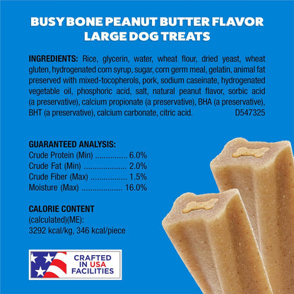HOTPurina Busy Bone Adult Dog Chew Bone Treats, Peanut Butter - 10 ct. Pouch