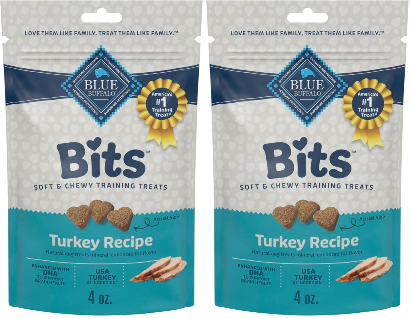 HOTBlue Buffalo Bits Beef Soft & Chewy Dog Treats, Bite-Sized for Training, Made with Real Beef & Enhanced with DHA, Heart-Shaped Dog Treats, Made in the USA with Natural Ingredients, 19 oz.