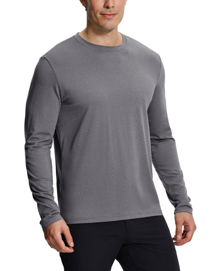 HOTPioneer Camp Mens Bamboo Shirts Ultra Soft Plain Tshirts for Men Cooling Crew Neck Casual Basic Tee Shirt Undershirt