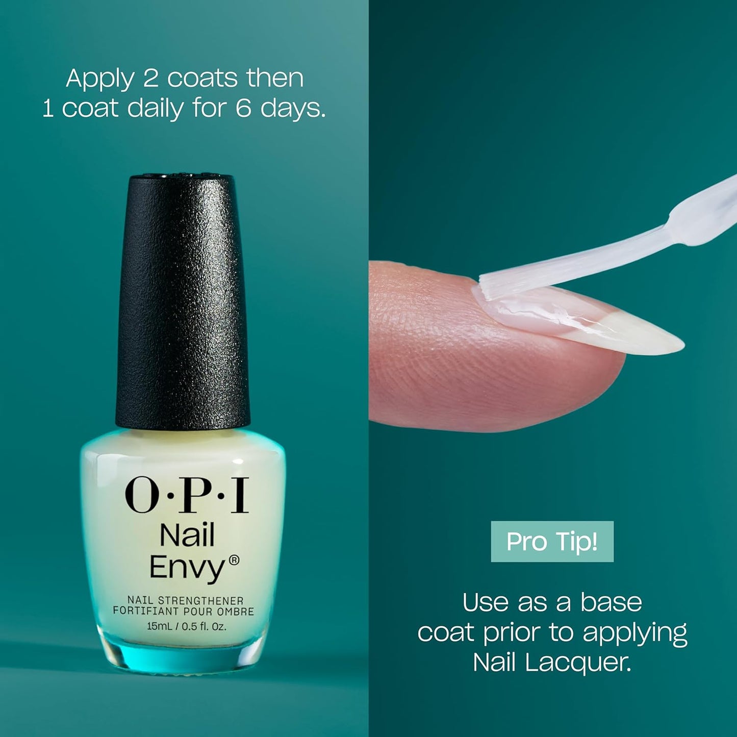 HOTOPI Nail Envy Nail Strengthener | Clear & Opaque Crème Nail Polish Treatment | Strengthen Weak & Thin Nails