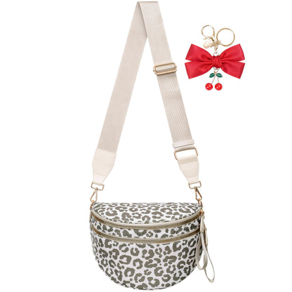 HOTBum Bag Crossbody Bag for Women | Spacious Bum Bags | Nylon Crossbody Fanny Packs | Leopard Purse Belt Wallet (Colour Bum Bag-Brown Leopard)