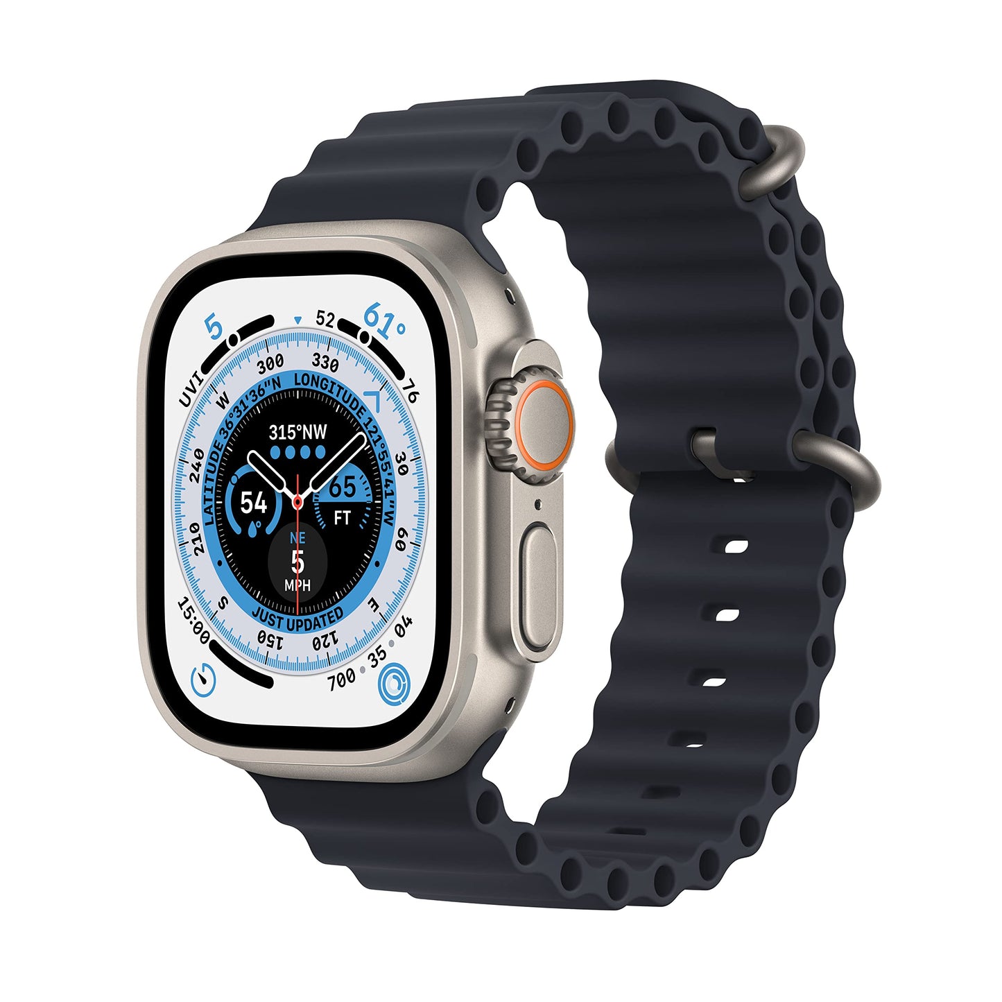 HOTApple Watch Ultra [GPS + Cellular 49mm] Titanium Case with Black/Gray Trail Loop, M/L (Renewed)