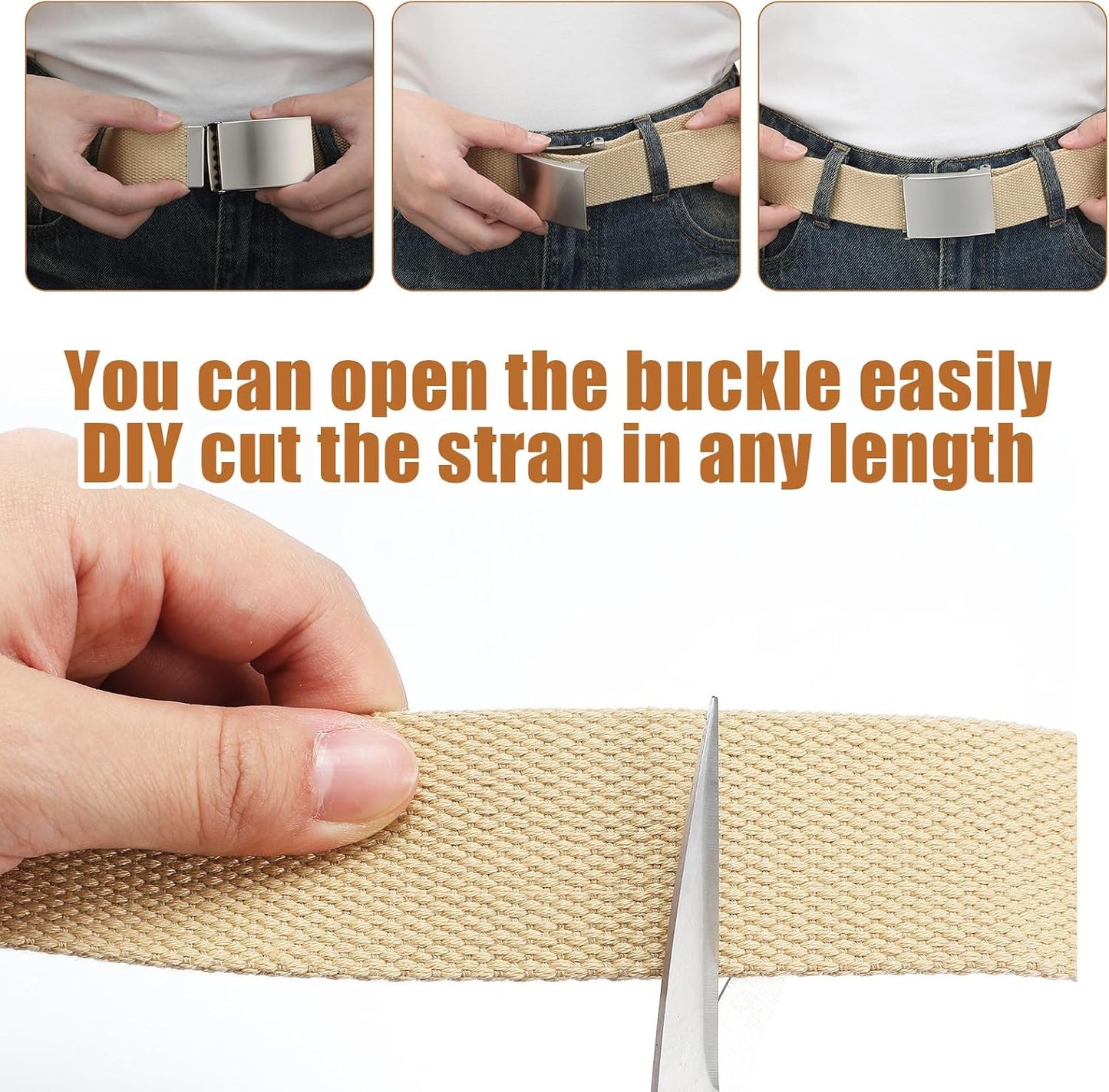 HOTGeyoga 6 Pack Golf Belts for Men Men's Golf Web Belt Nylon Web Belt Size up to 55" Adjustable Solid Nylon Belt